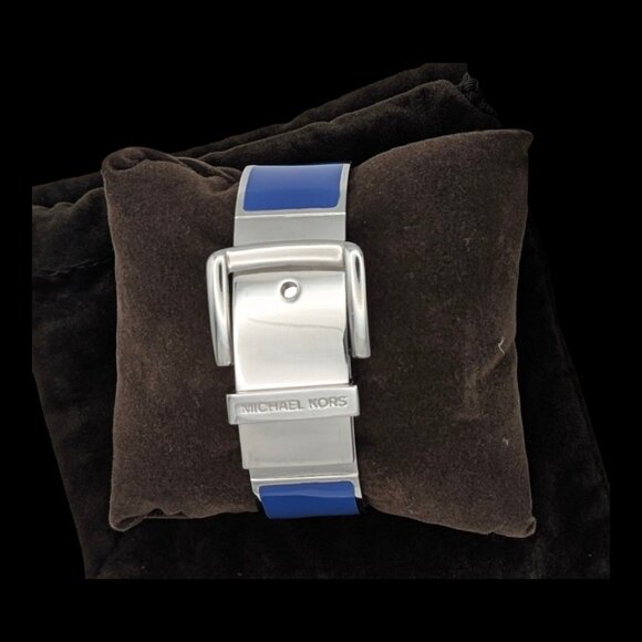 Michael Kors Epoxy Buckle Bangle Blue/Silver MKJ2875 - Picture 4 of 6